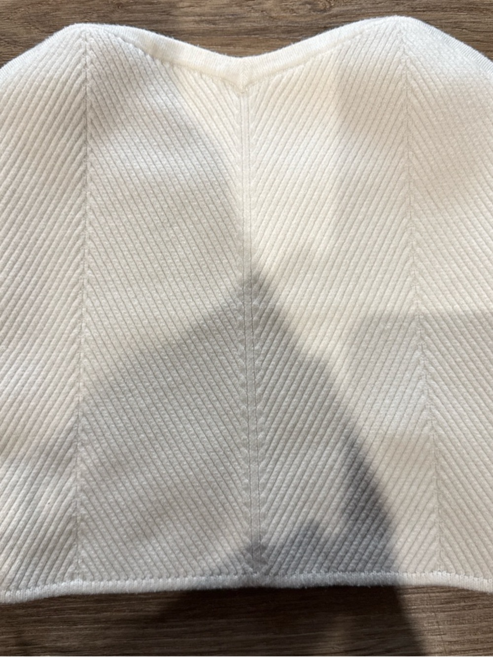 aerie Cream Ribbed Strapless Bustier Top